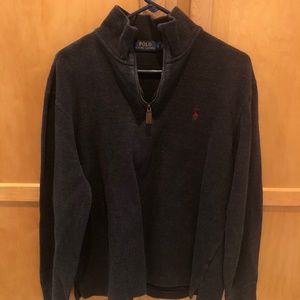 Mens Polo Ralph Lauren Charcoal 1/4 Zip Pullover